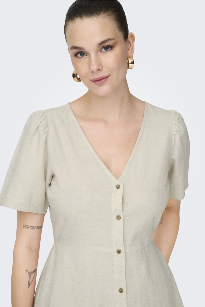 ONLVITA LIFE LINEN S/S SHORT DRESS 15317914 Pumice Stone